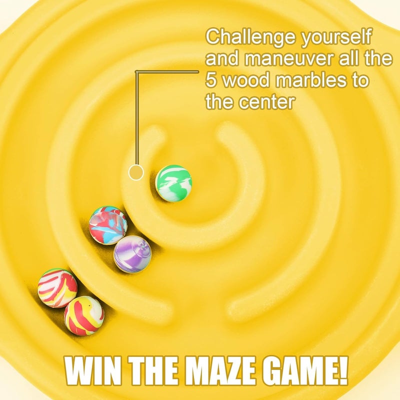 Seenelling Maze Balance Board for Kids Plastic Wobble Rocker Balance Board with Mini Balls Load 220lb Balance Game with Handles for Toddler Balancing Exercise Equipment Game, 24.5 x 11.8 Inch - Image 3